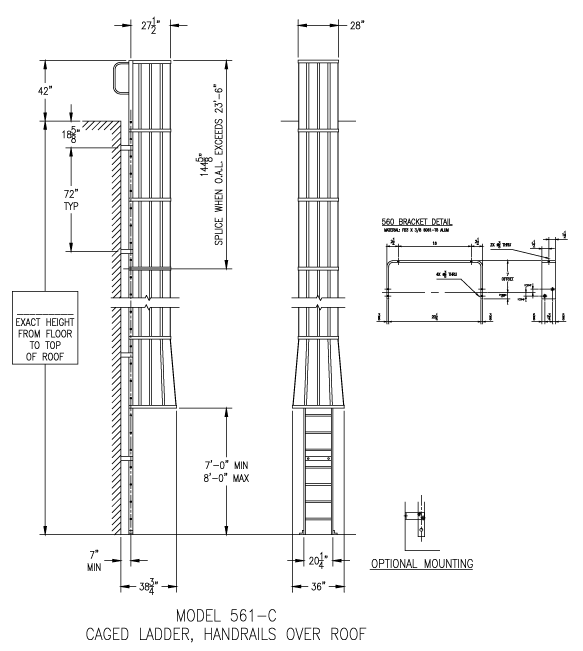 561-C Handrails Over Roof Ladder - Alaco Ladder