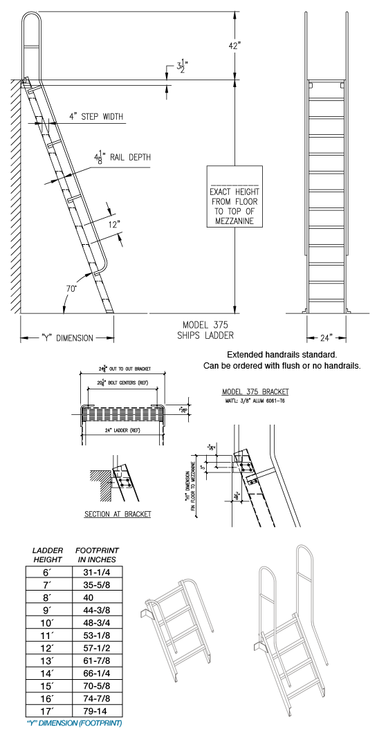 M70 - 70° Ships Ladder - Alaco Ladder