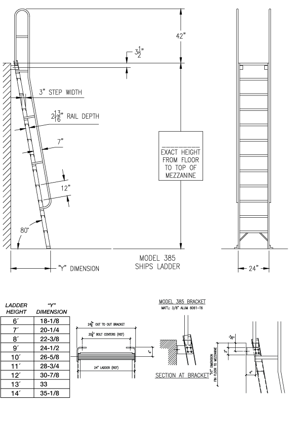 Ship Ladder Spec Drawing